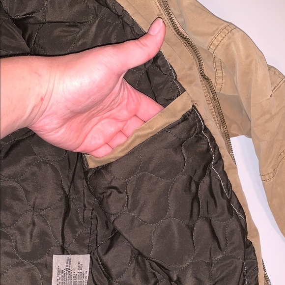 Levi's Insulated Rugged Khaki Insulated Zip-Up Work Casual Jacket L Distressed - Picture 10 of 16